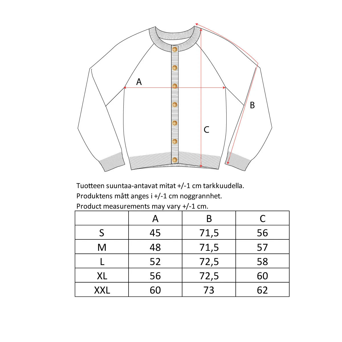 Kaisli-neuletakki aikuisille, luonnonvalkoinen - Image 4