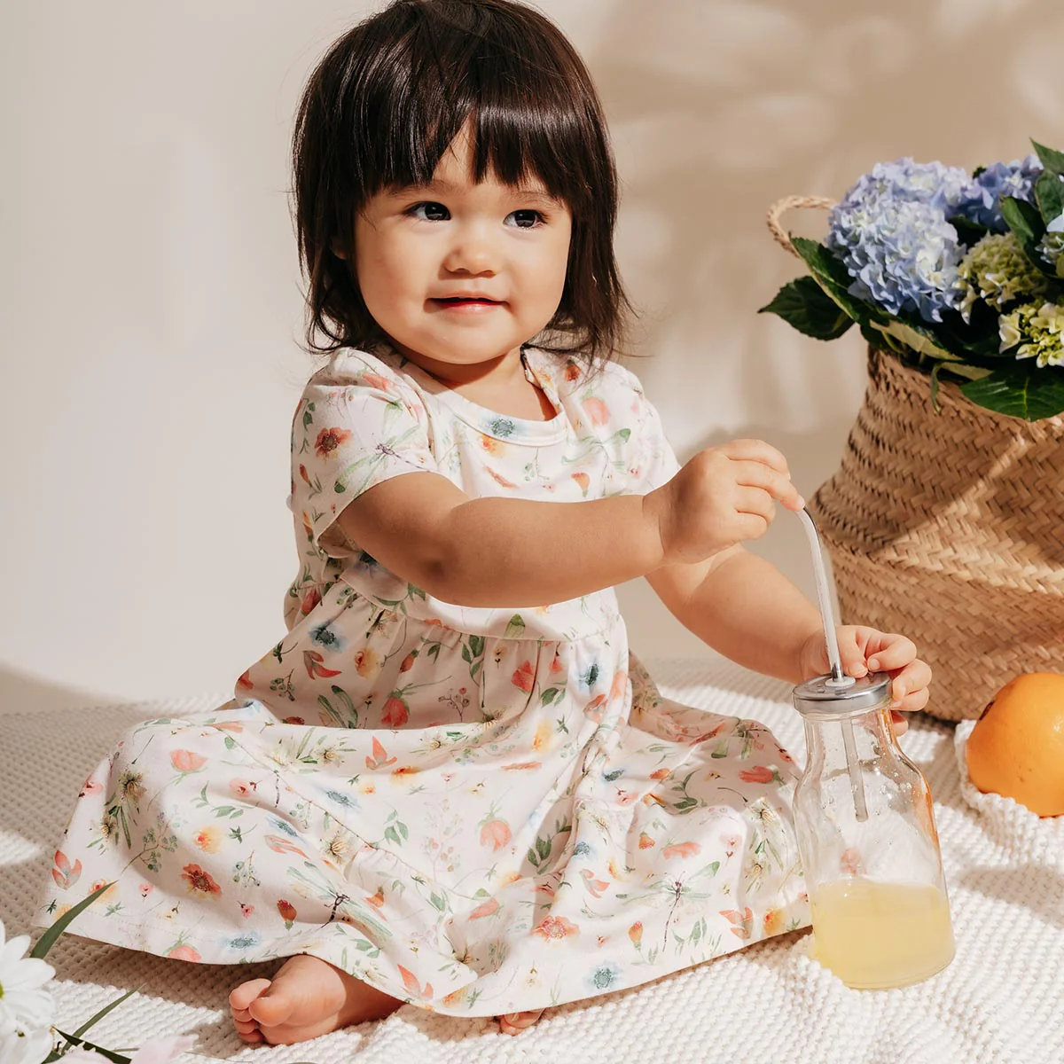 Kesäkuu-mekko vauvalle, valkoinen - Image 4