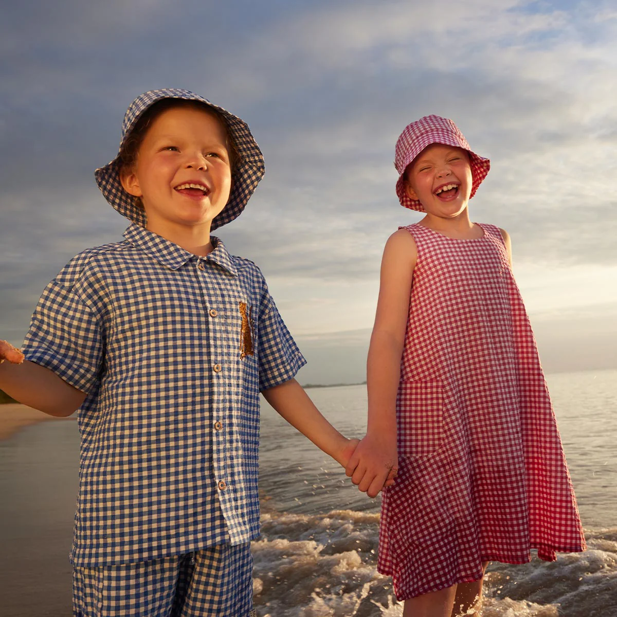 Ruutu-shortsit, sininen - Image 3