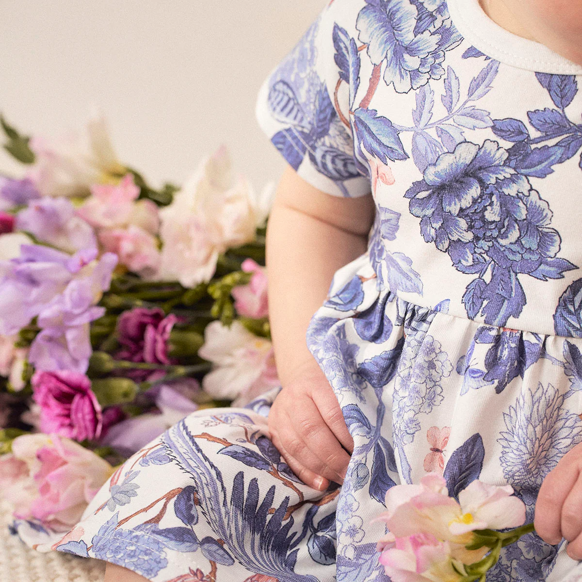 Sinilintu-mekko vauvalle, luonnonvalkoinen - Image 4