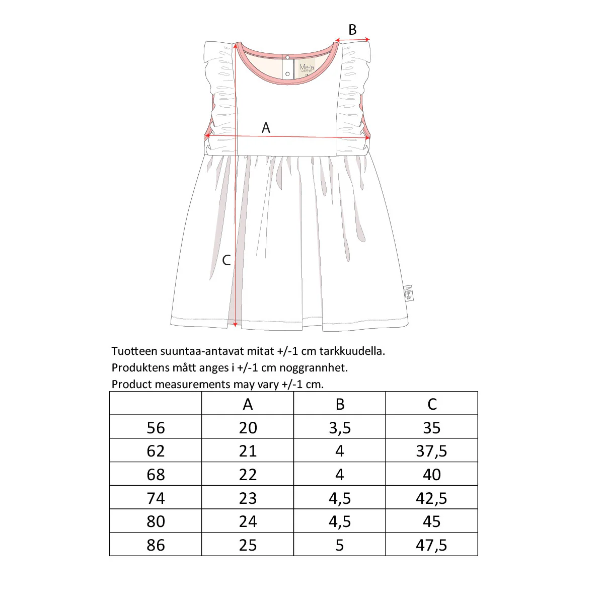 Syreenit-mekko vauvalle, laventeli - Image 4