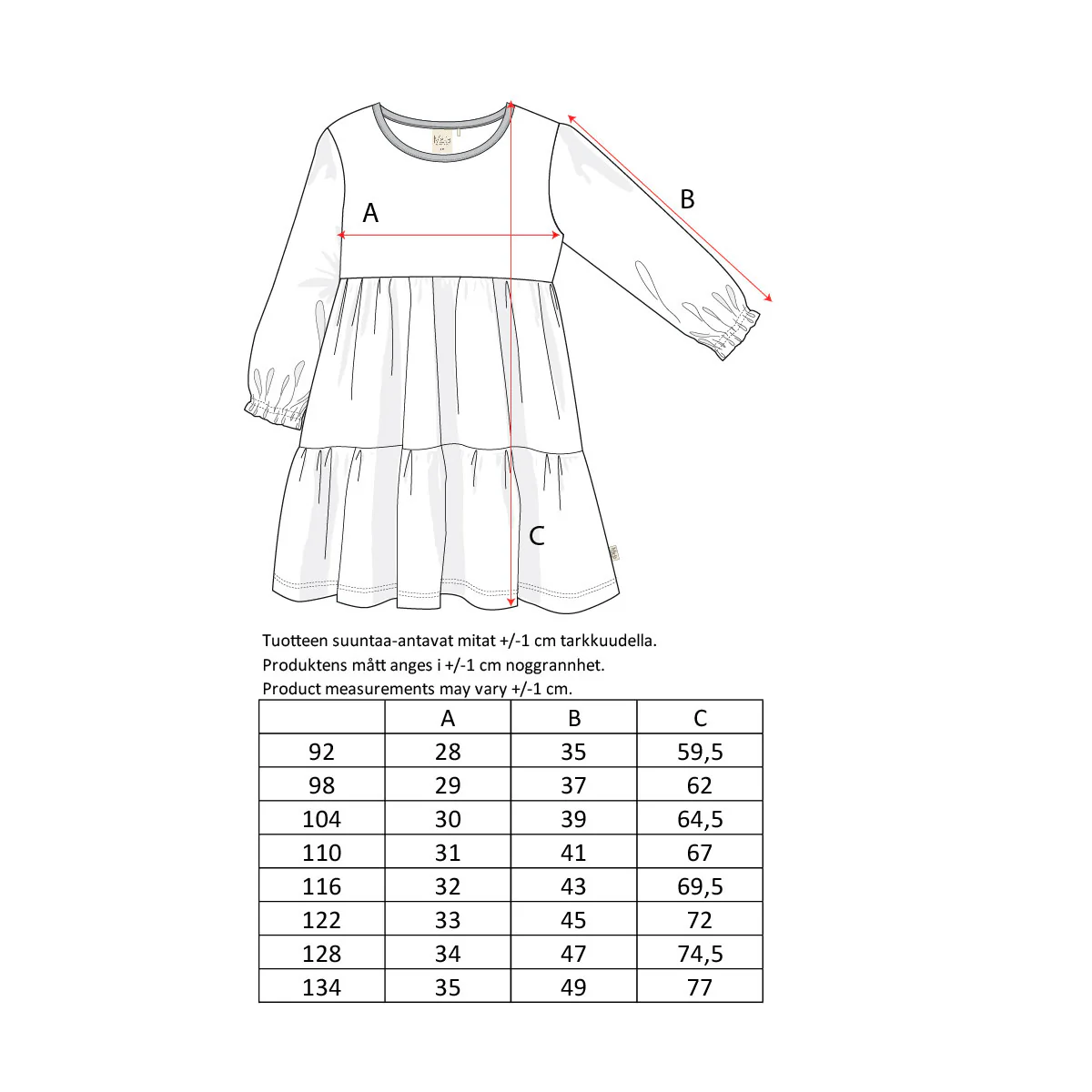 Yksisarviset-mekko, luonnonvalkoinen - Image 4